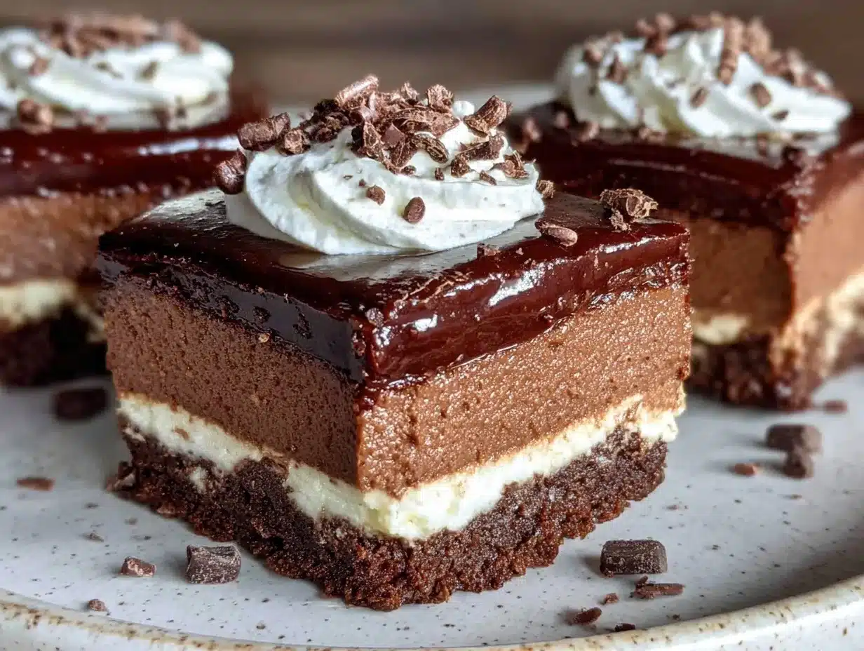 Triple Chocolate Mousse Bars preparation steps