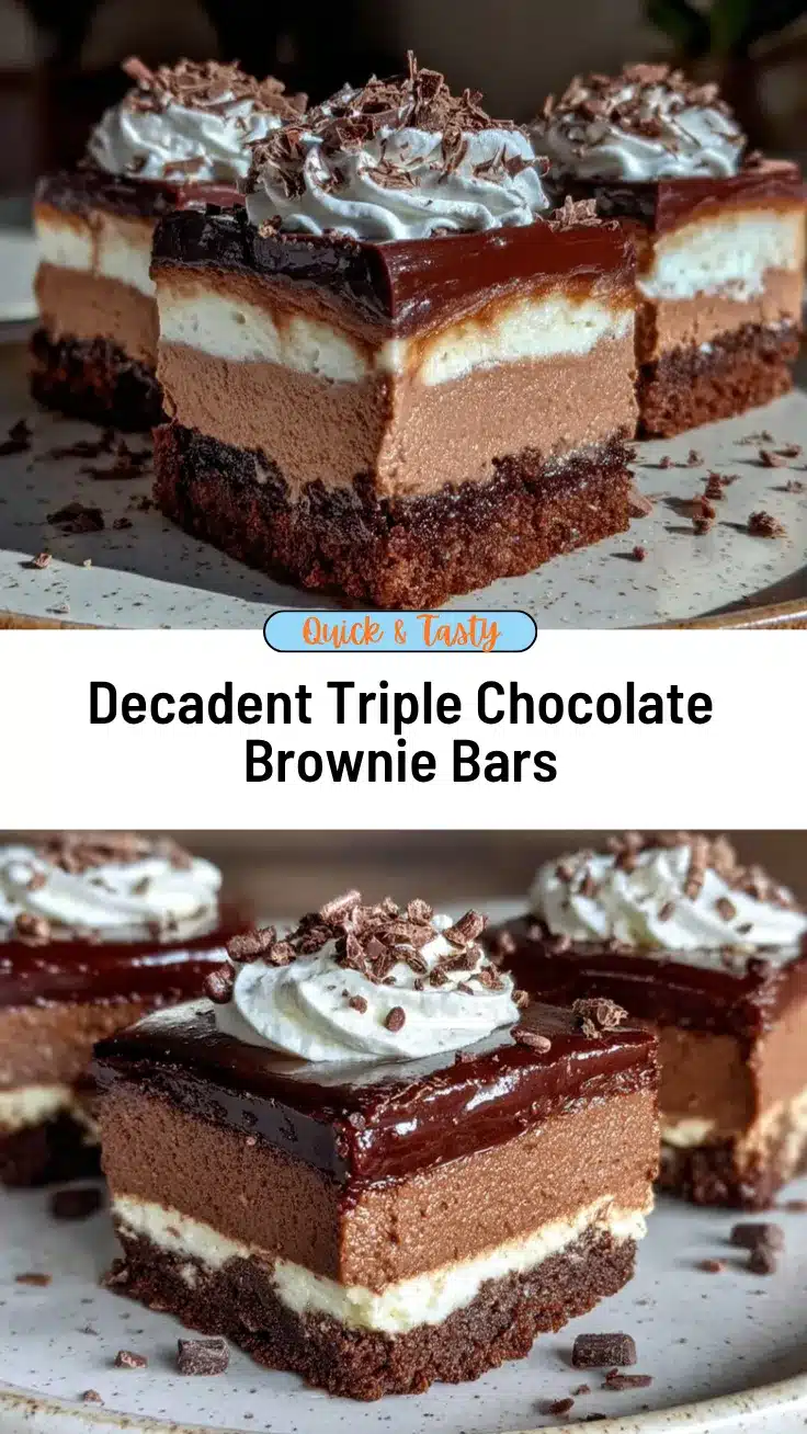 Triple Chocolate Mousse Bars recipe