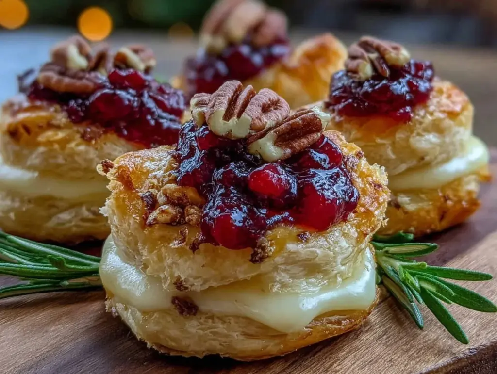 baked cranberry brie bites - featured image