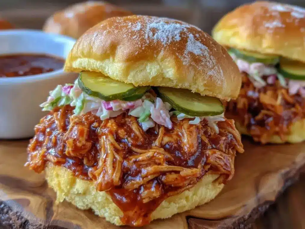 BBQ pulled chicken sandwiches - featured image