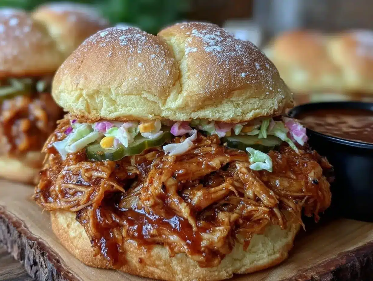 BBQ pulled chicken sandwiches preparation steps