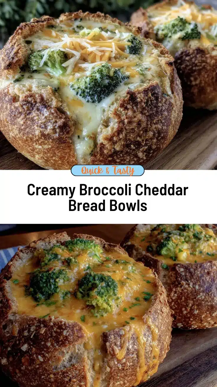 broccoli cheddar soup in bread bowls recipe