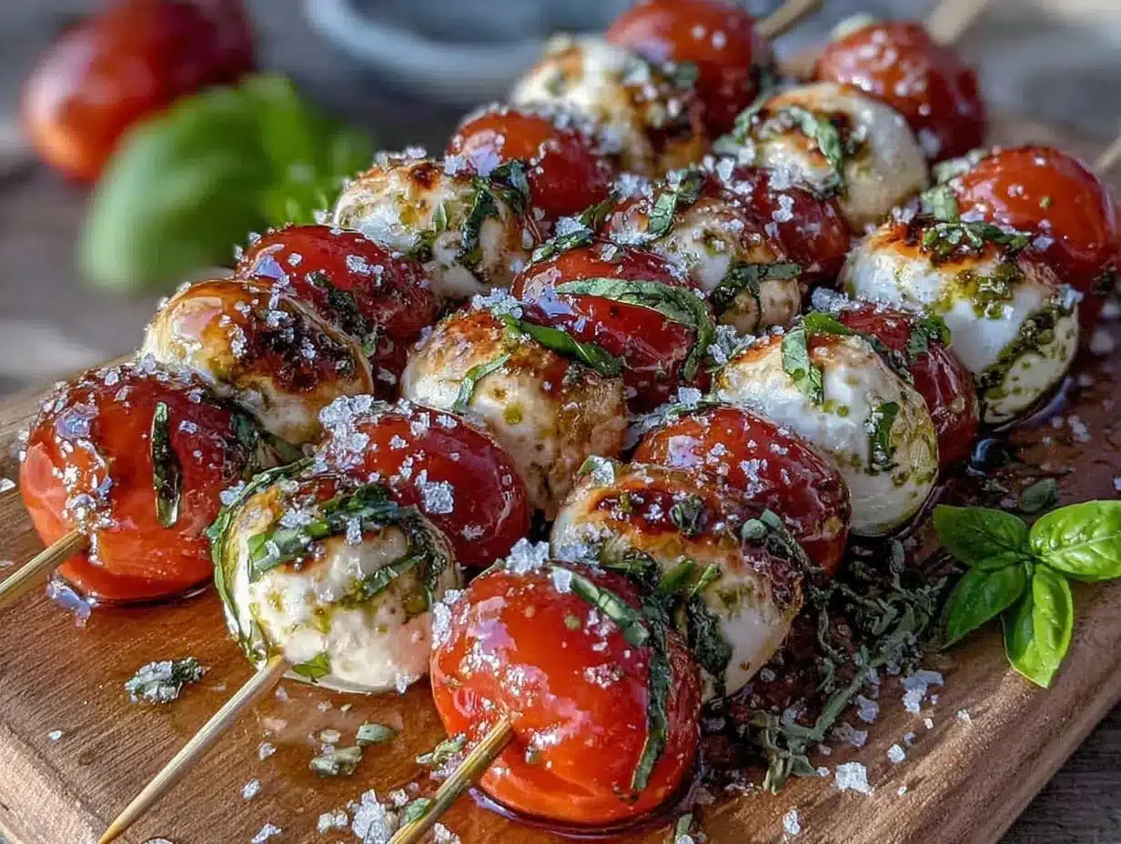 caprese salad skewers preparation steps