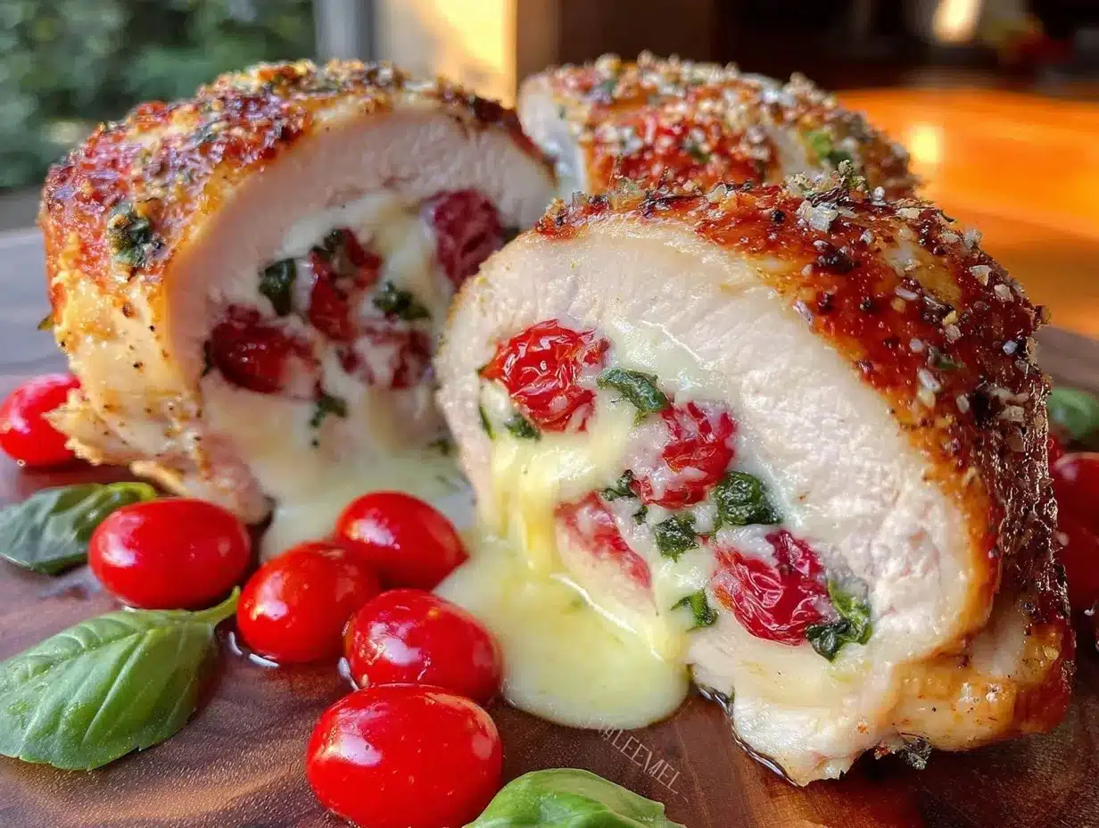 Caprese stuffed chicken breast recipe preparation steps