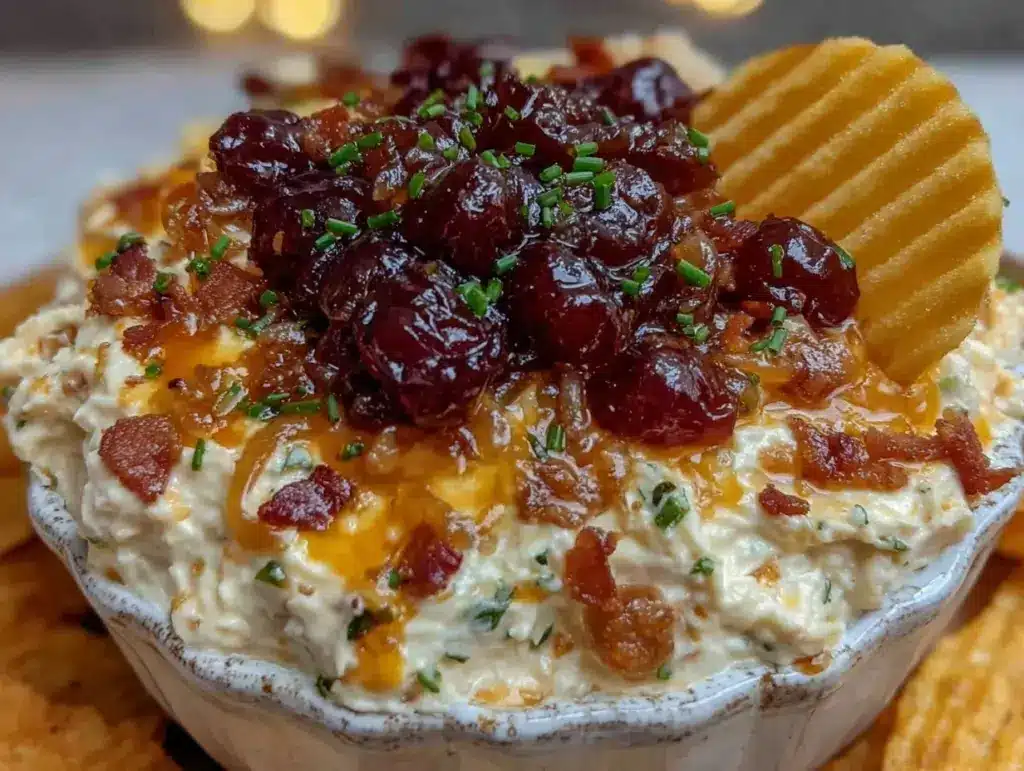 caramelized onion bacon ranch dip - featured image