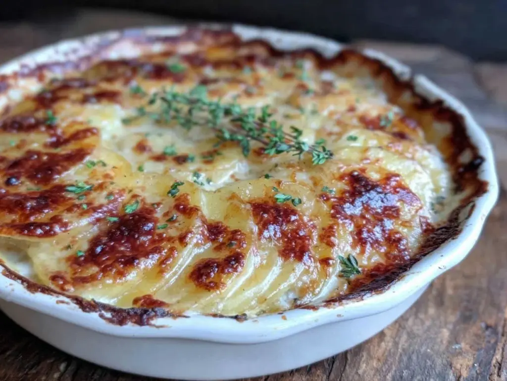 cheesy scalloped potatoes au gratin - featured image