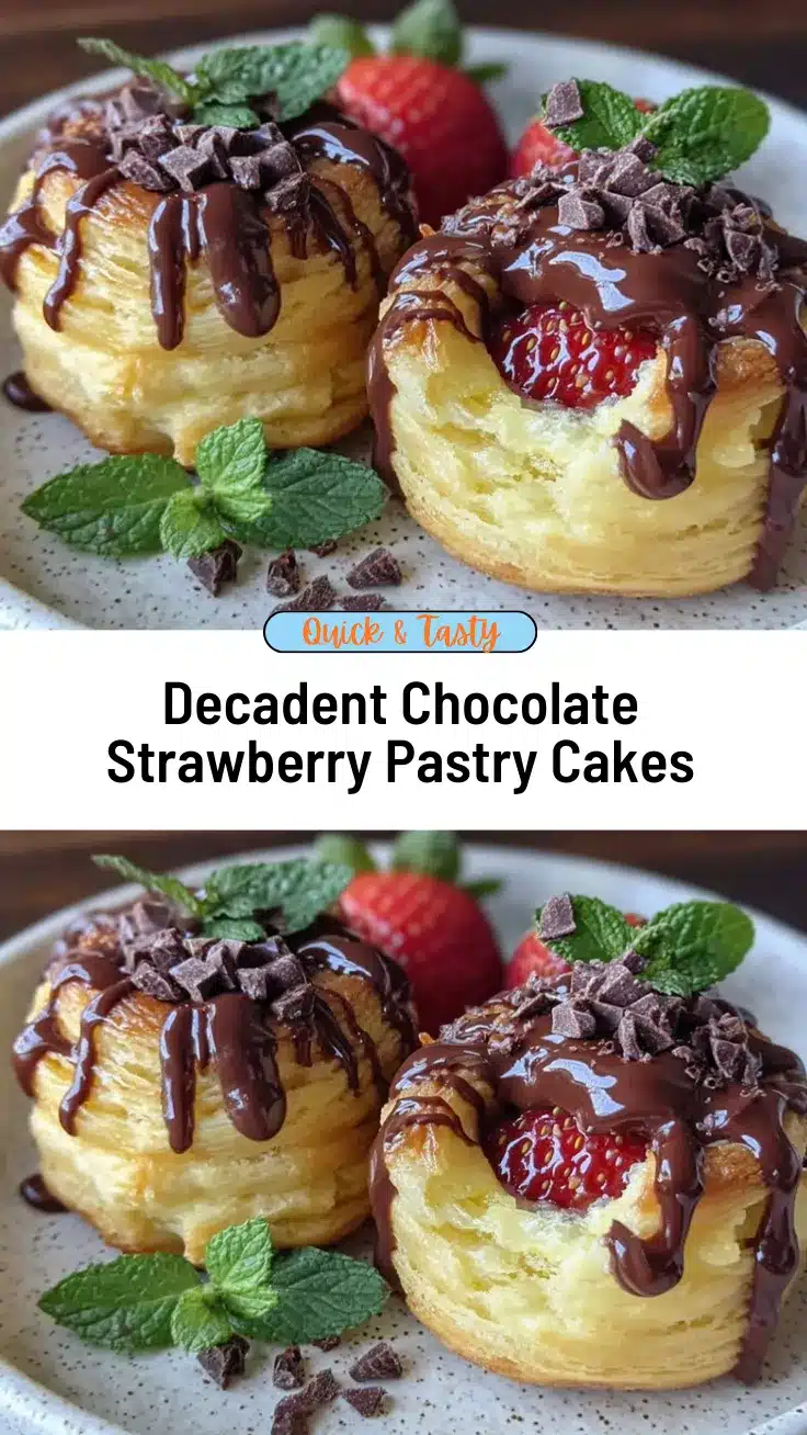 chocolate-covered strawberry filled pastry cakes recipe