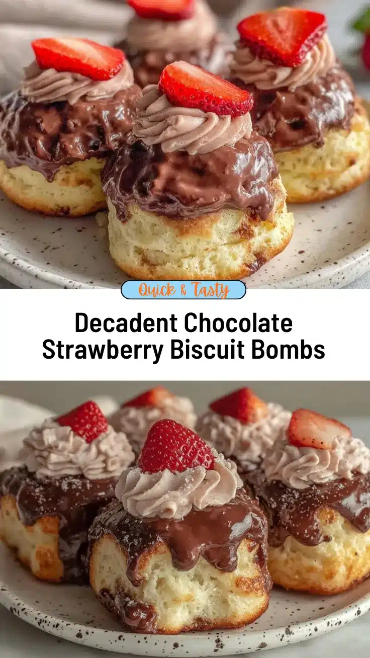 chocolate-covered strawberry frosted biscuit bombs recipe