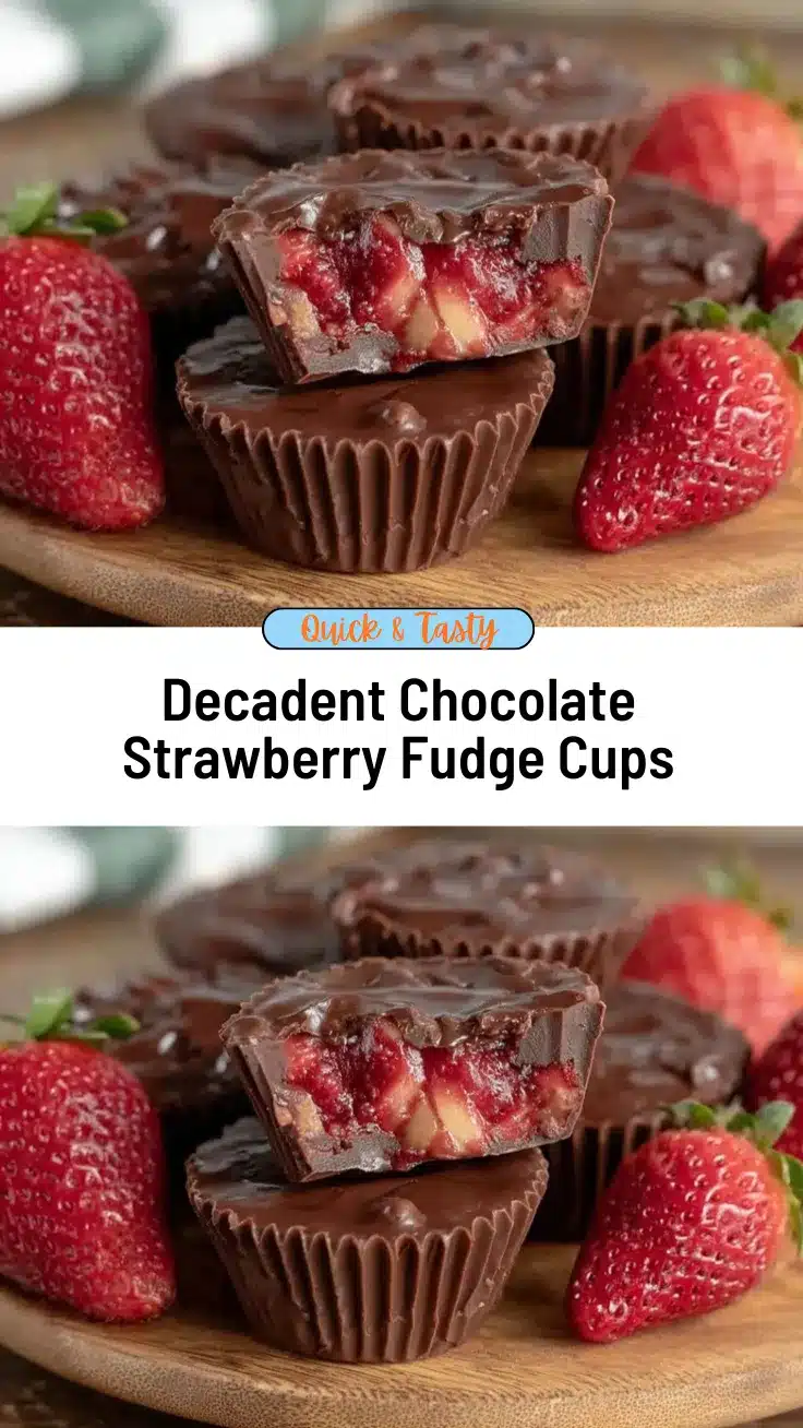chocolate-covered strawberry fudge swirl cups recipe