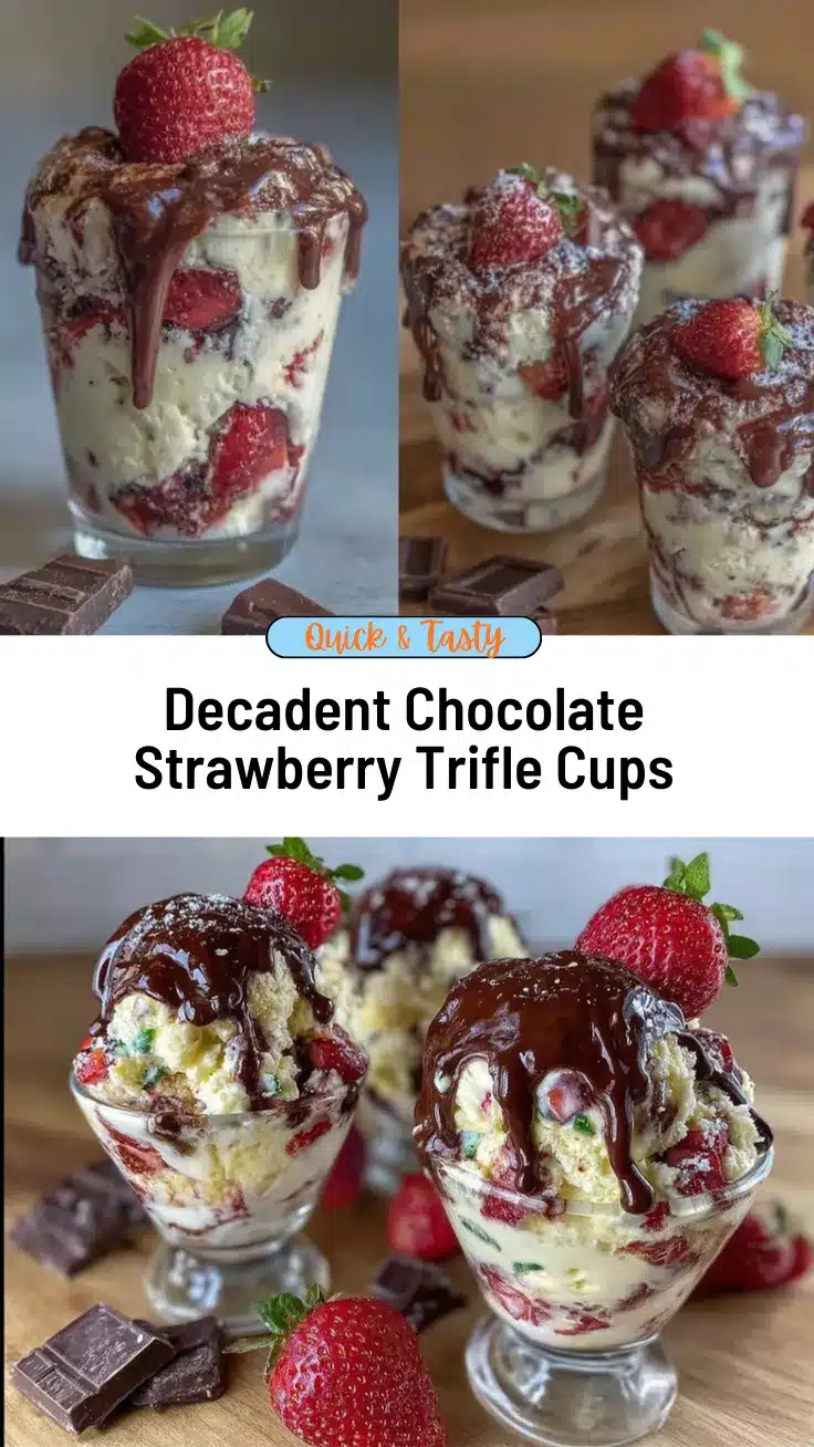 chocolate-covered strawberry ice cream trifle cups recipe