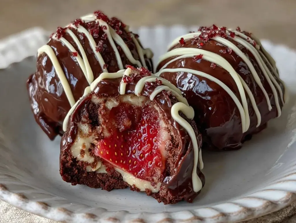 chocolate-covered strawberry truffles - featured image