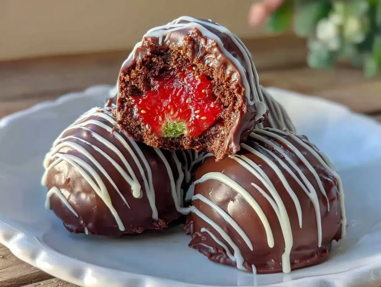 chocolate-covered strawberry truffles preparation steps