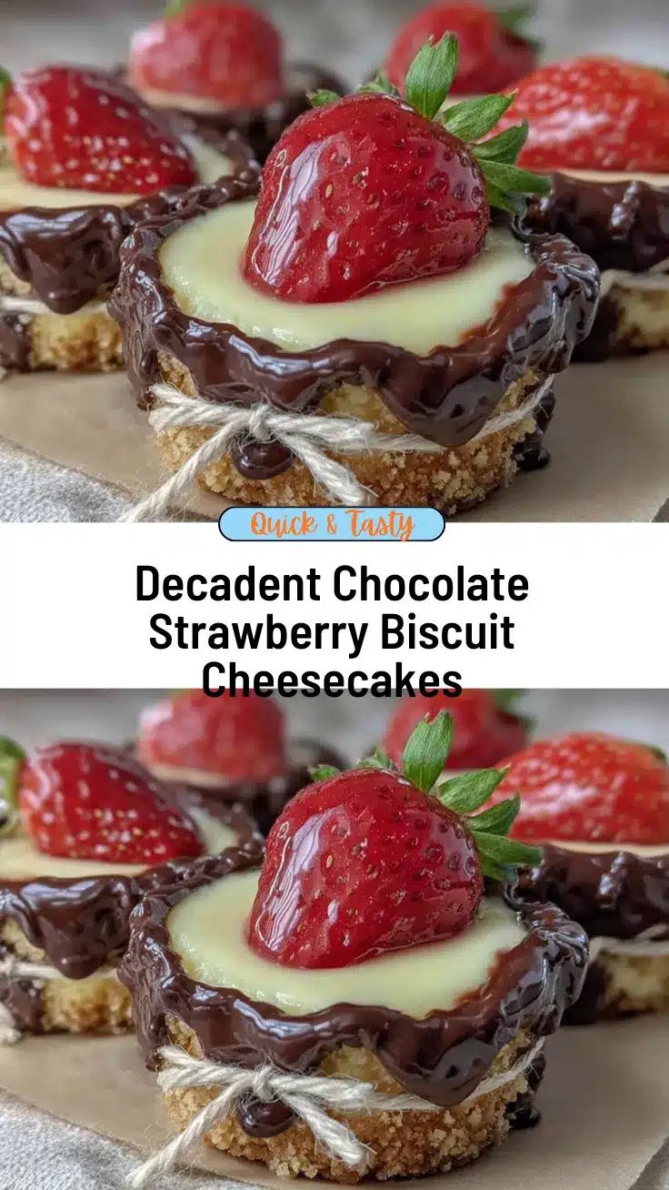 chocolate-dipped strawberry biscuit cheesecake cups recipe