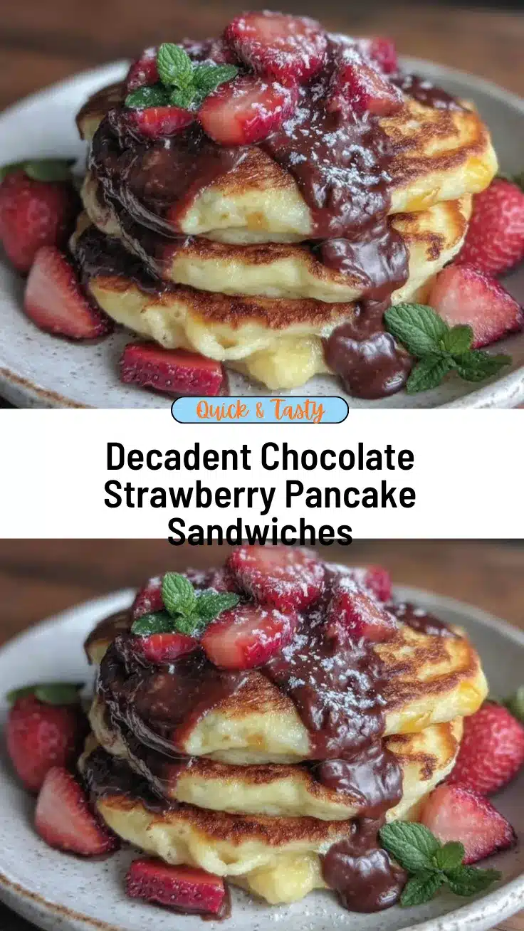 chocolate-dipped strawberry pancake sandwiches recipe