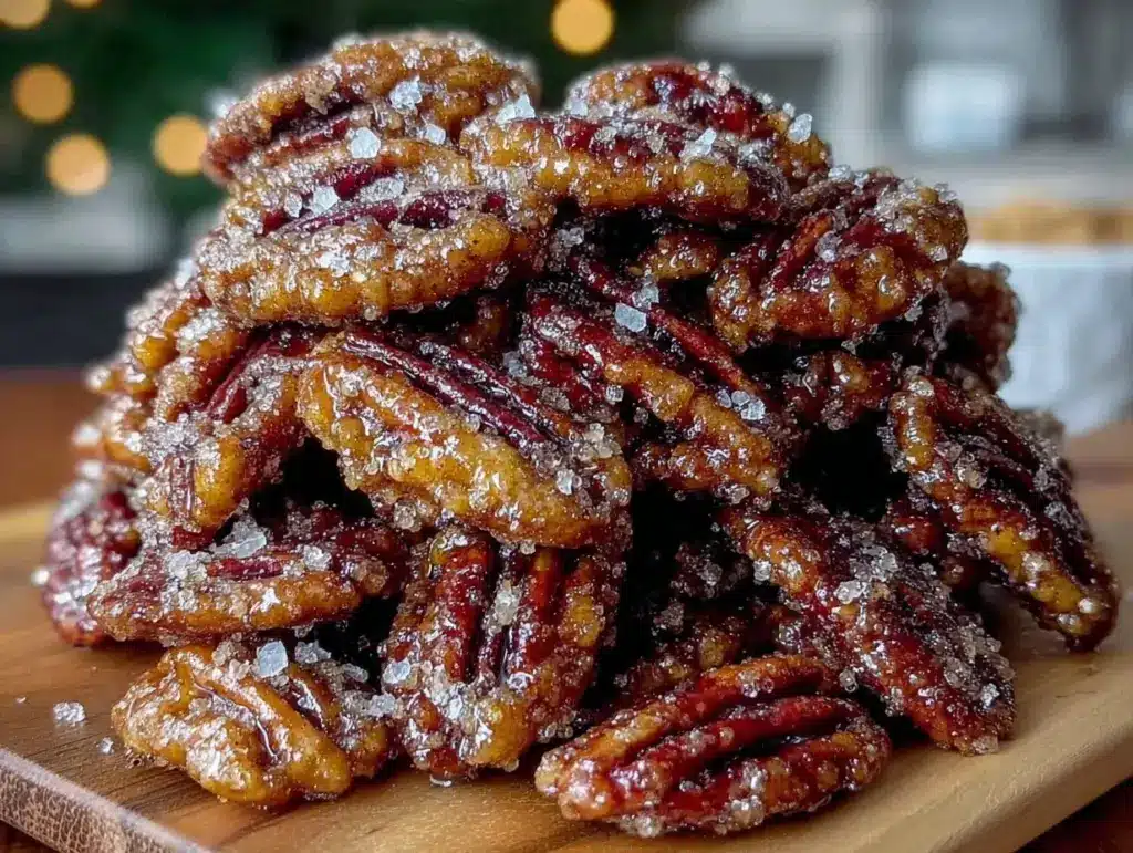 cinnamon sugar candied pecans - featured image