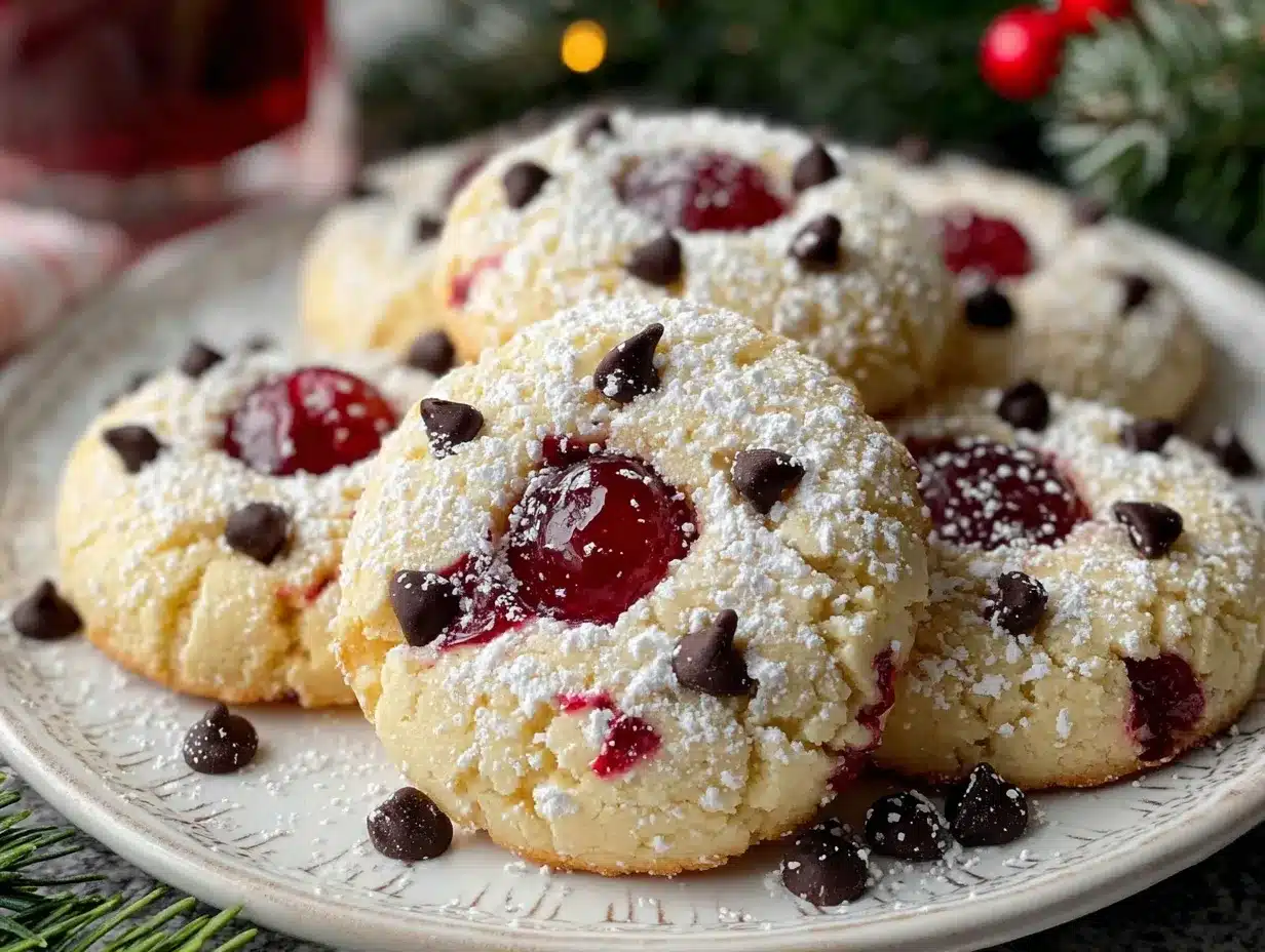 classic cherry shortbread cookies preparation steps