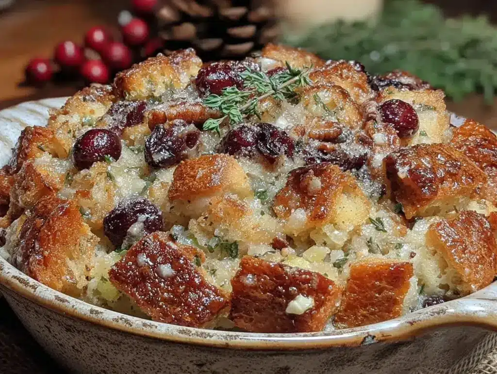 cranberry apple stuffing recipe - featured image