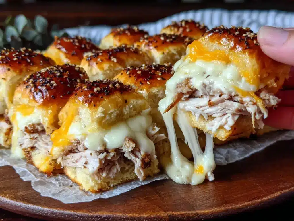 creamy baked turkey sliders - featured image