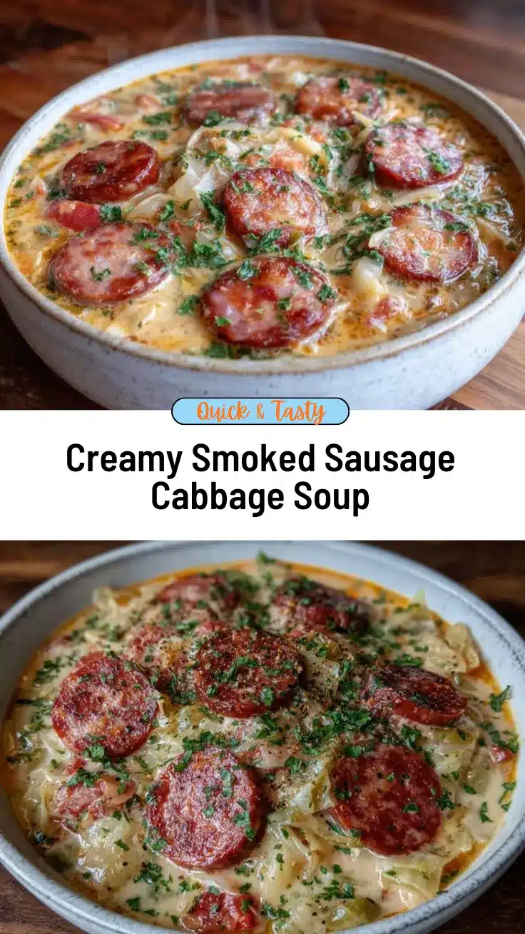 creamy cabbage soup with smoked sausage recipe