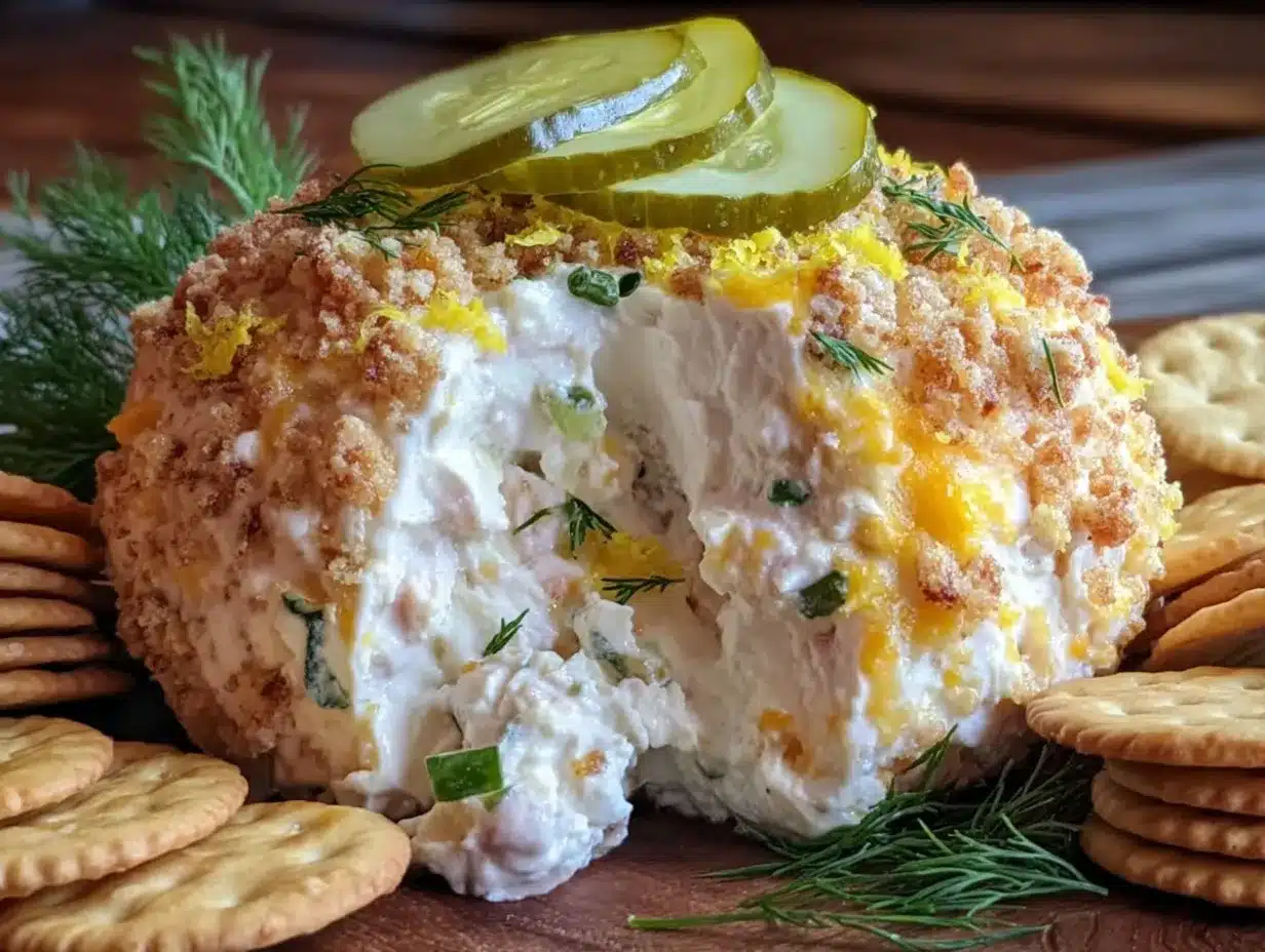 creamy dill pickle cheese ball preparation steps