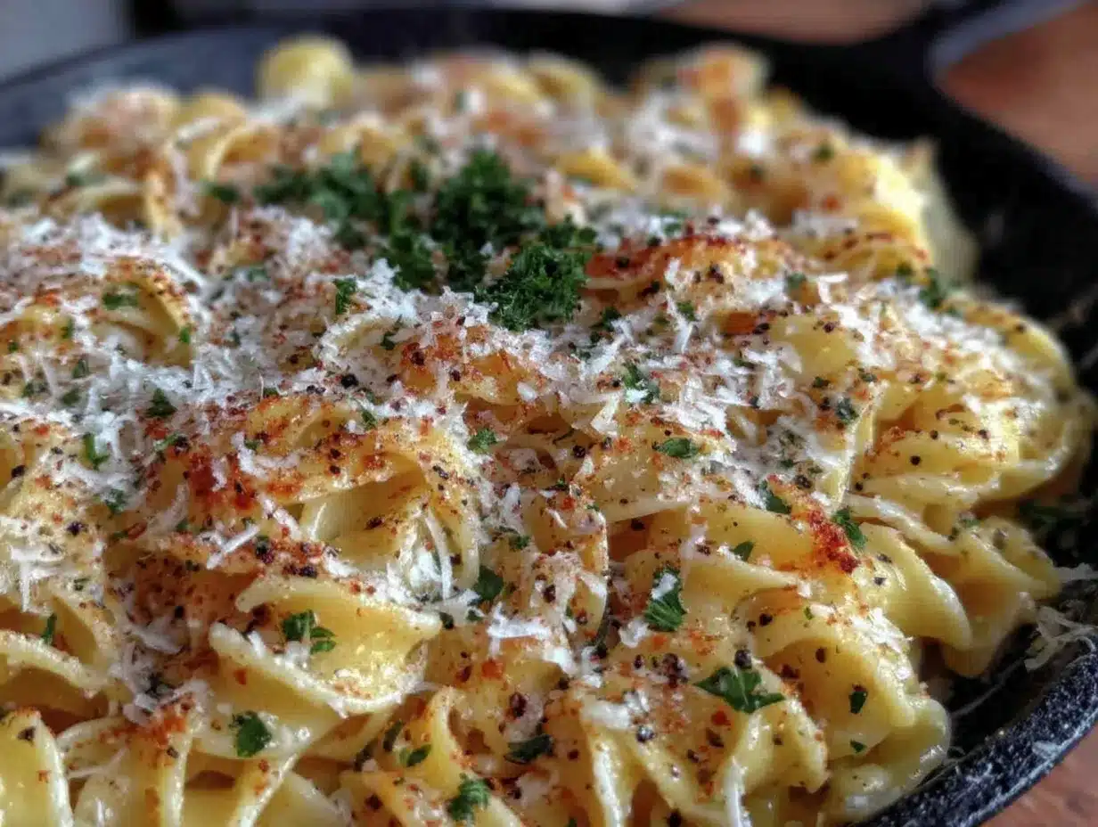creamy one-pan butter parmesan pasta preparation steps