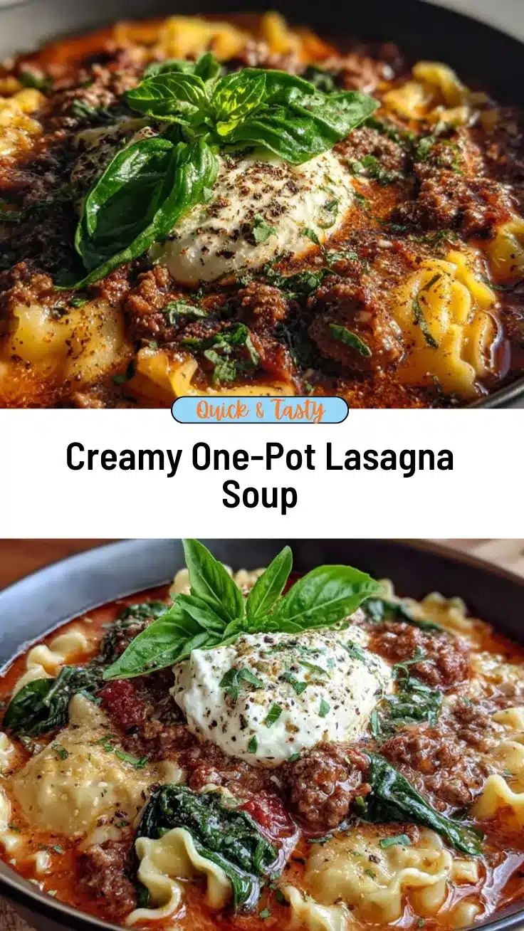 creamy one-pot lasagna soup recipe
