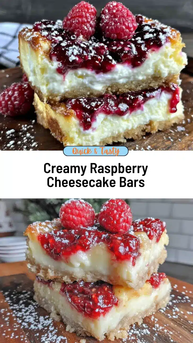 creamy raspberry cheesecake bars recipe