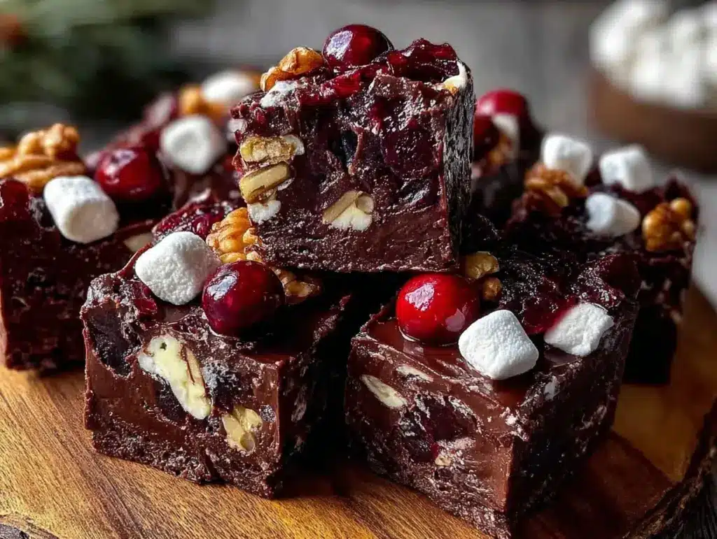 creamy rocky road fudge - featured image
