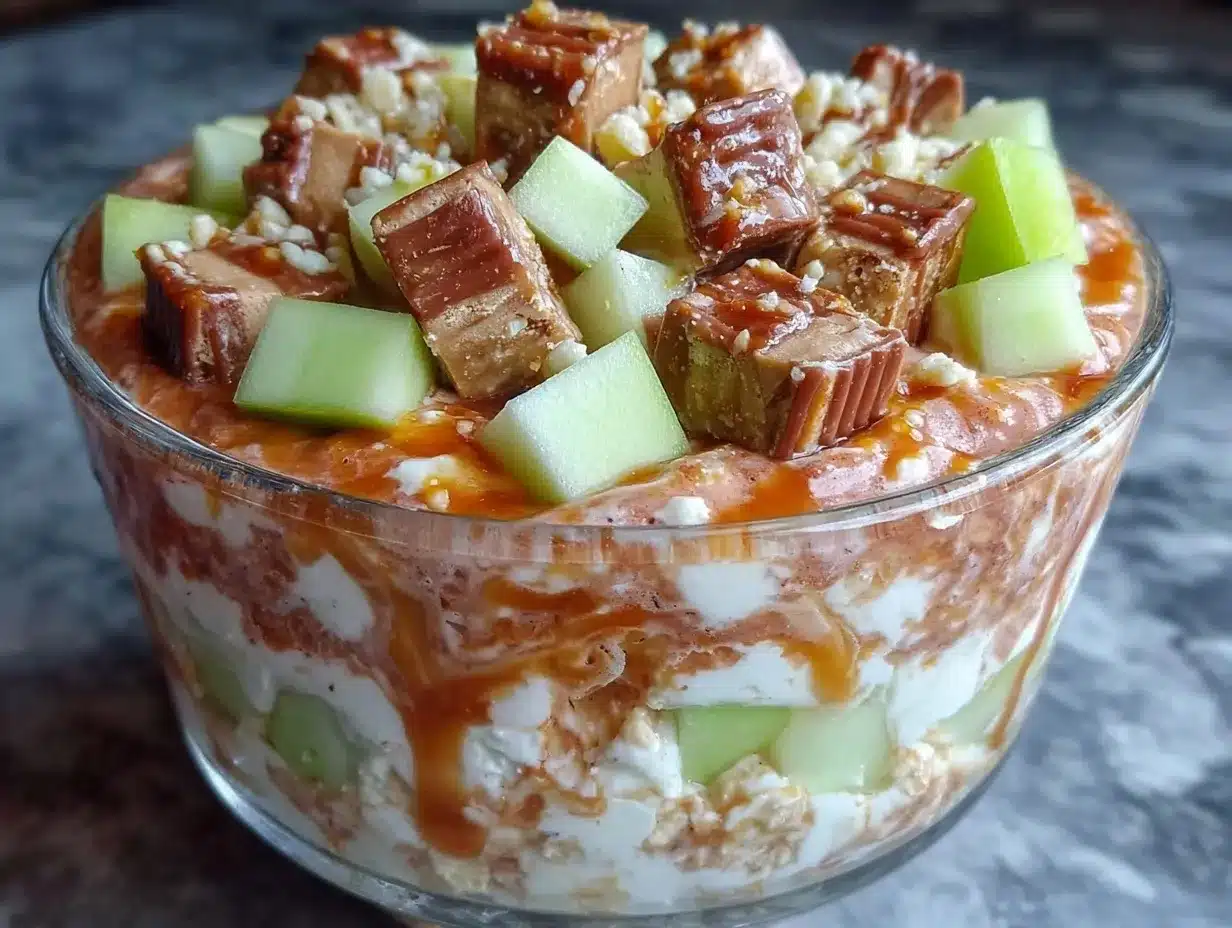creamy snickers apple salad preparation steps