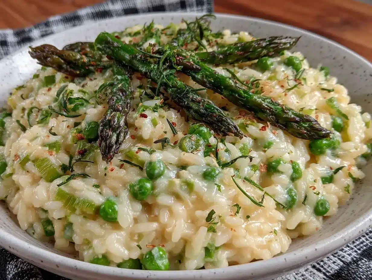 creamy spring vegetable risotto preparation steps