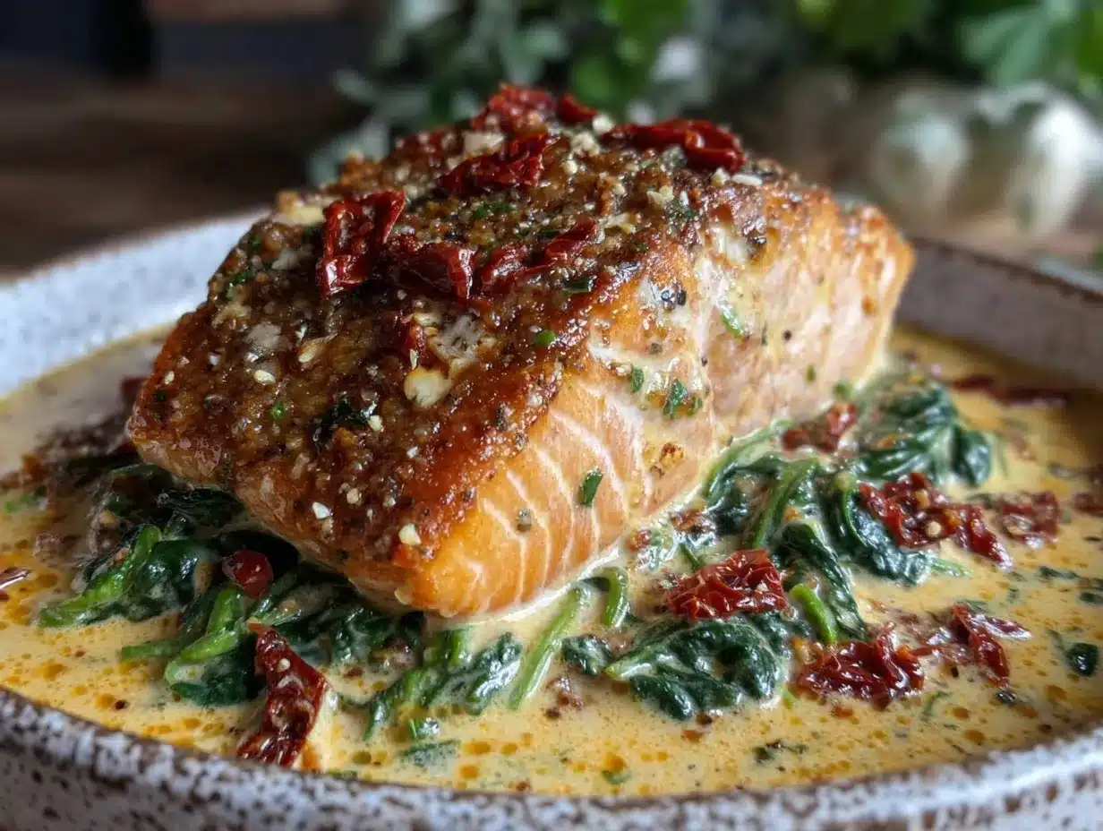 creamy tuscan salmon recipe preparation steps