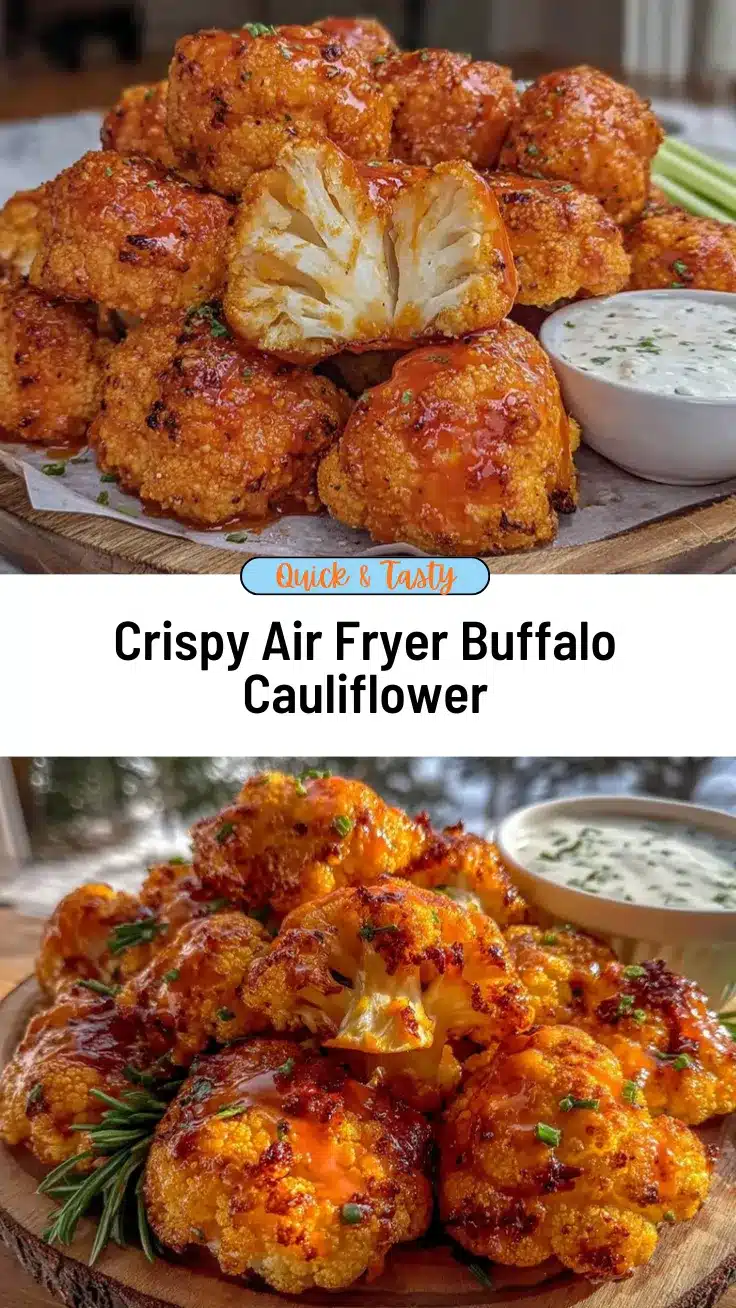 crispy air fryer buffalo cauliflower bites recipe