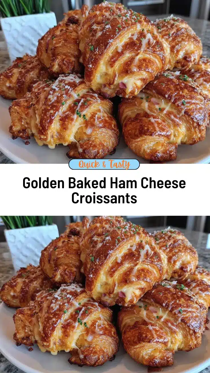 crispy baked ham and cheese croissants recipe