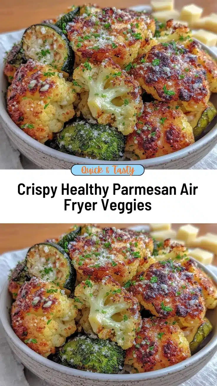 crispy healthy Parmesan air fryer veggie toss recipe