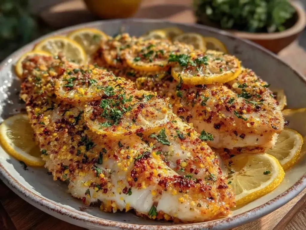 crispy lemon pepper baked tilapia - featured image