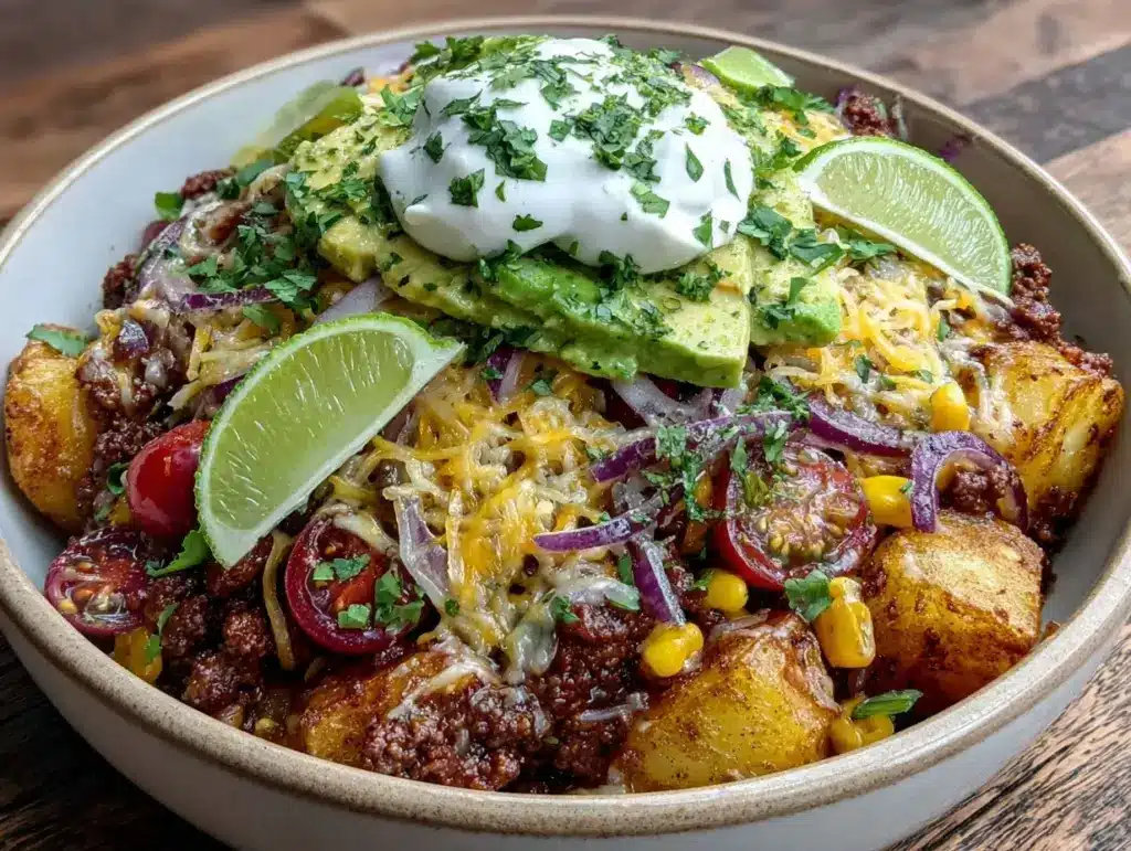 crispy potato taco bowl - featured image