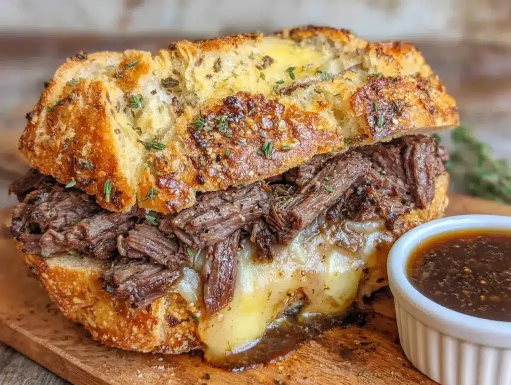 crockpot French dip sandwiches - featured image