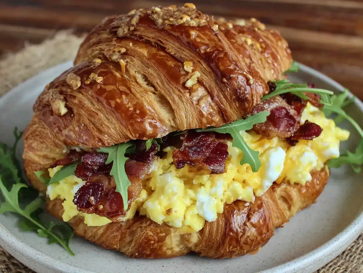 croissant breakfast sandwich recipe preparation steps