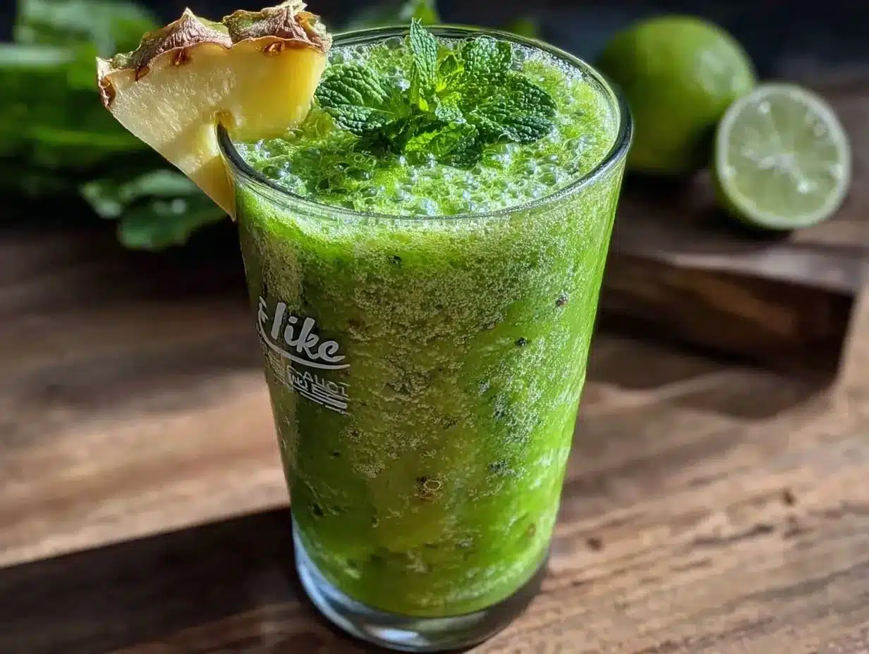 detox green smoothie with ginger preparation steps