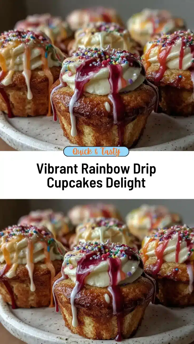 Dr Seuss Rainbow Drip Cupcakes recipe