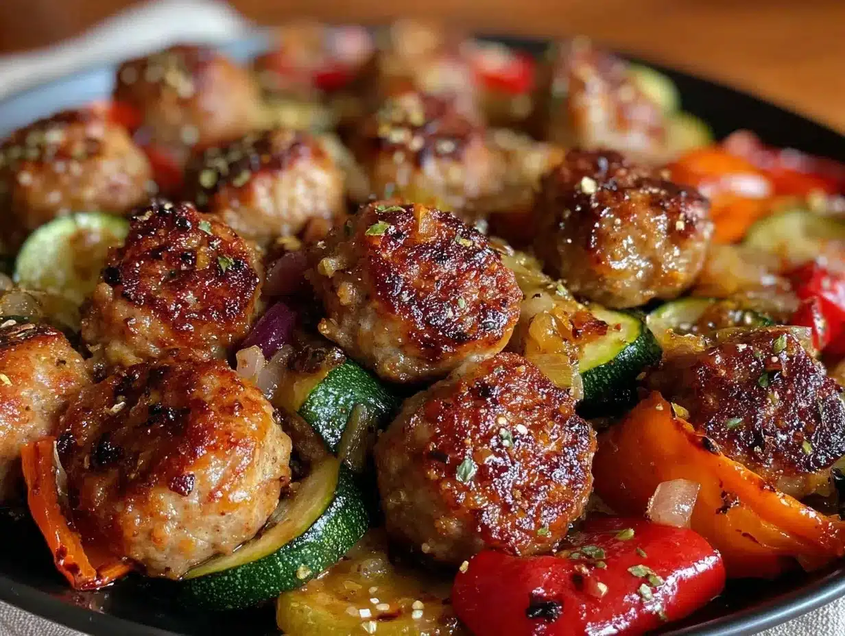easy sheet pan sausage and vegetables dinner preparation steps