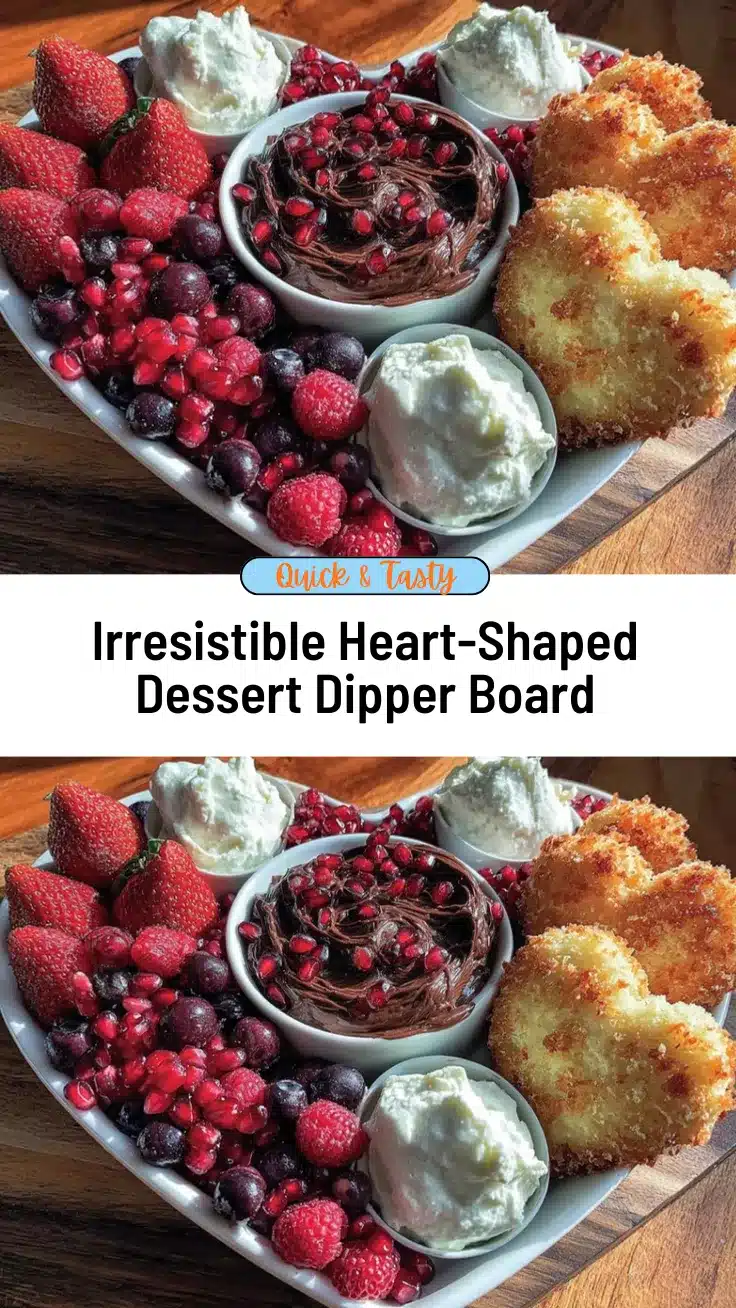 Galentine’s heart-shaped dessert dipper board recipe