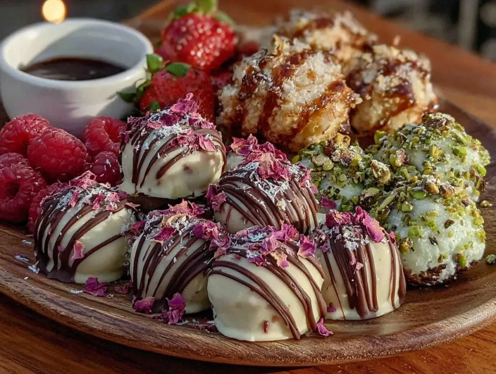 galentine’s rosé truffle dessert board - featured image