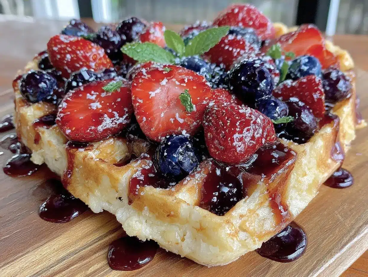 galentines berry waffle heart bar recipe preparation steps