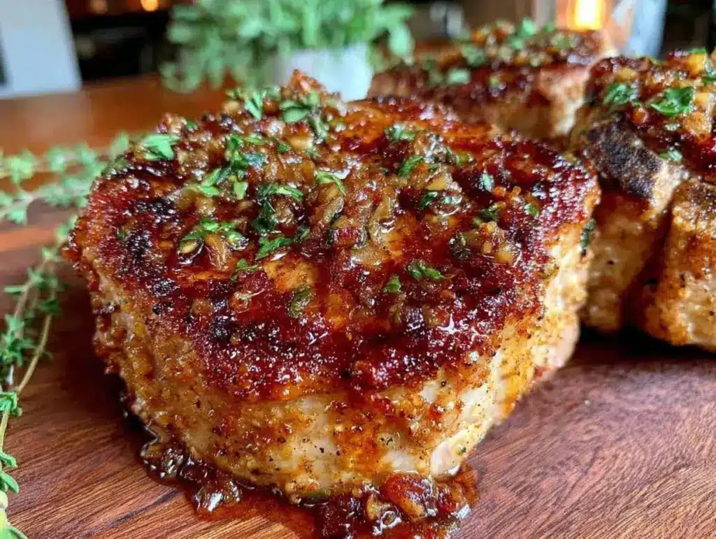 garlic butter pork chops - featured image