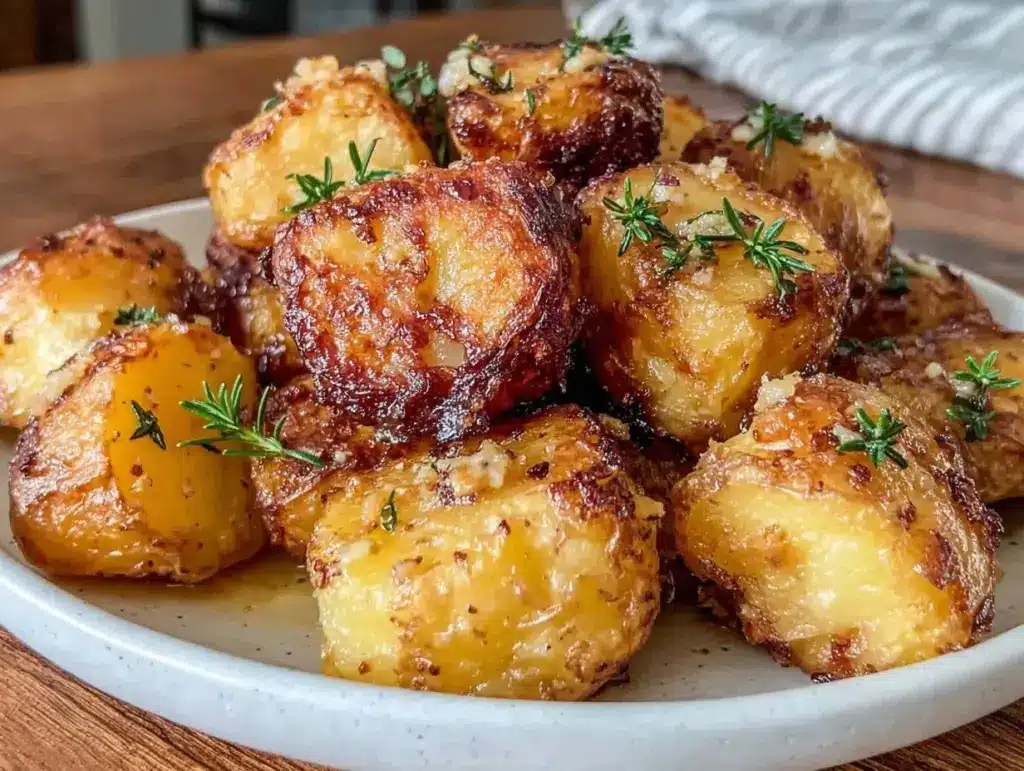garlic butter roasted potatoes - featured image