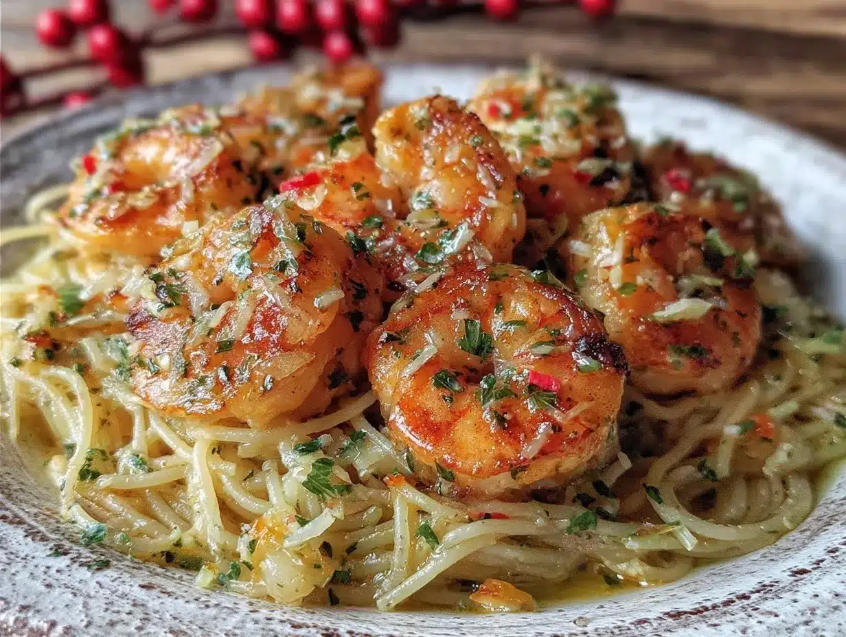 garlic butter shrimp pasta preparation steps
