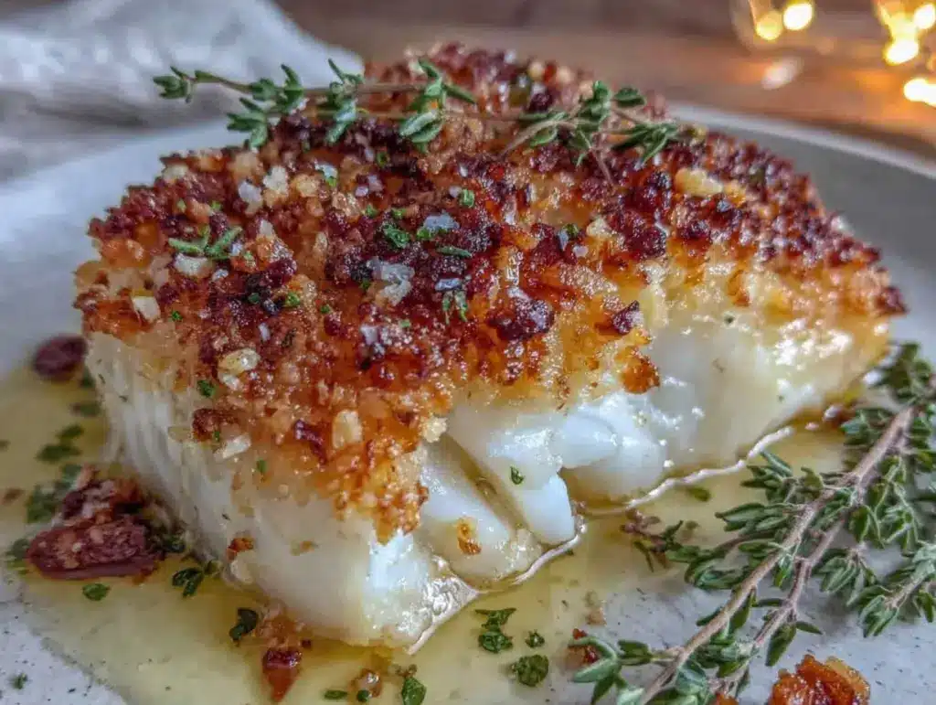 garlic parmesan baked cod - featured image