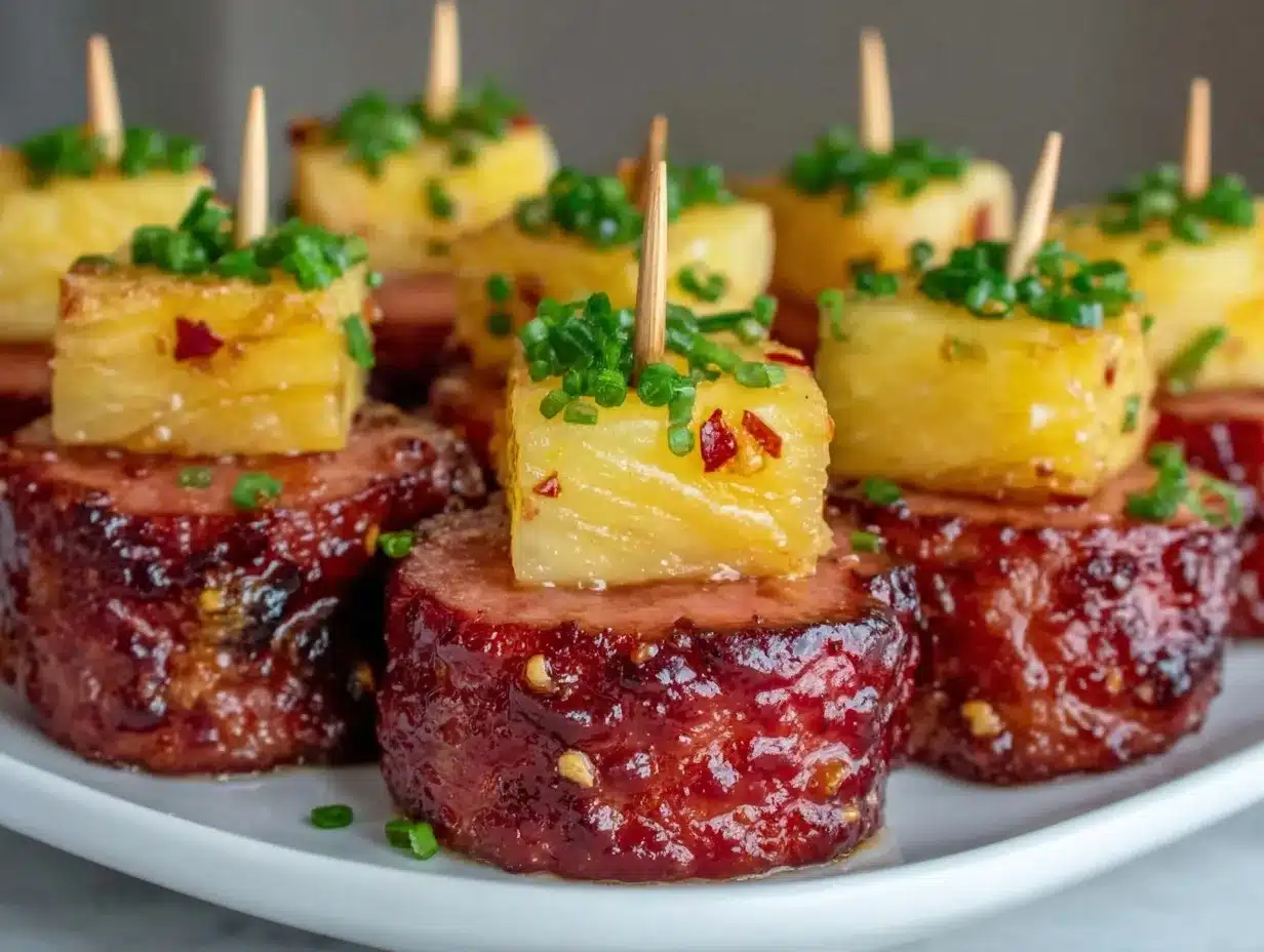 glazed pineapple kielbasa bites preparation steps