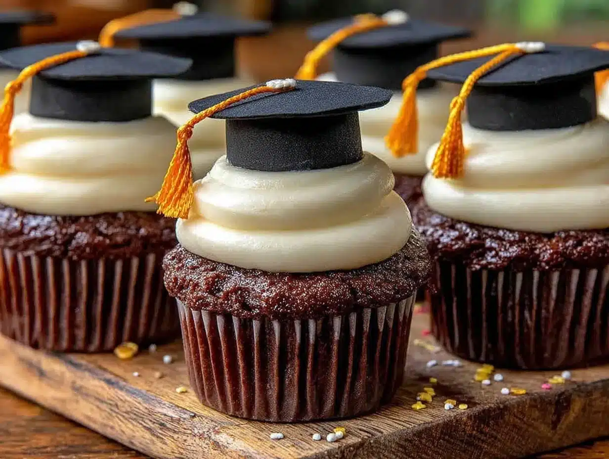 graduation cap cupcakes preparation steps